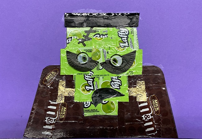 Frankenstein with Laffy Taffy and M&M's